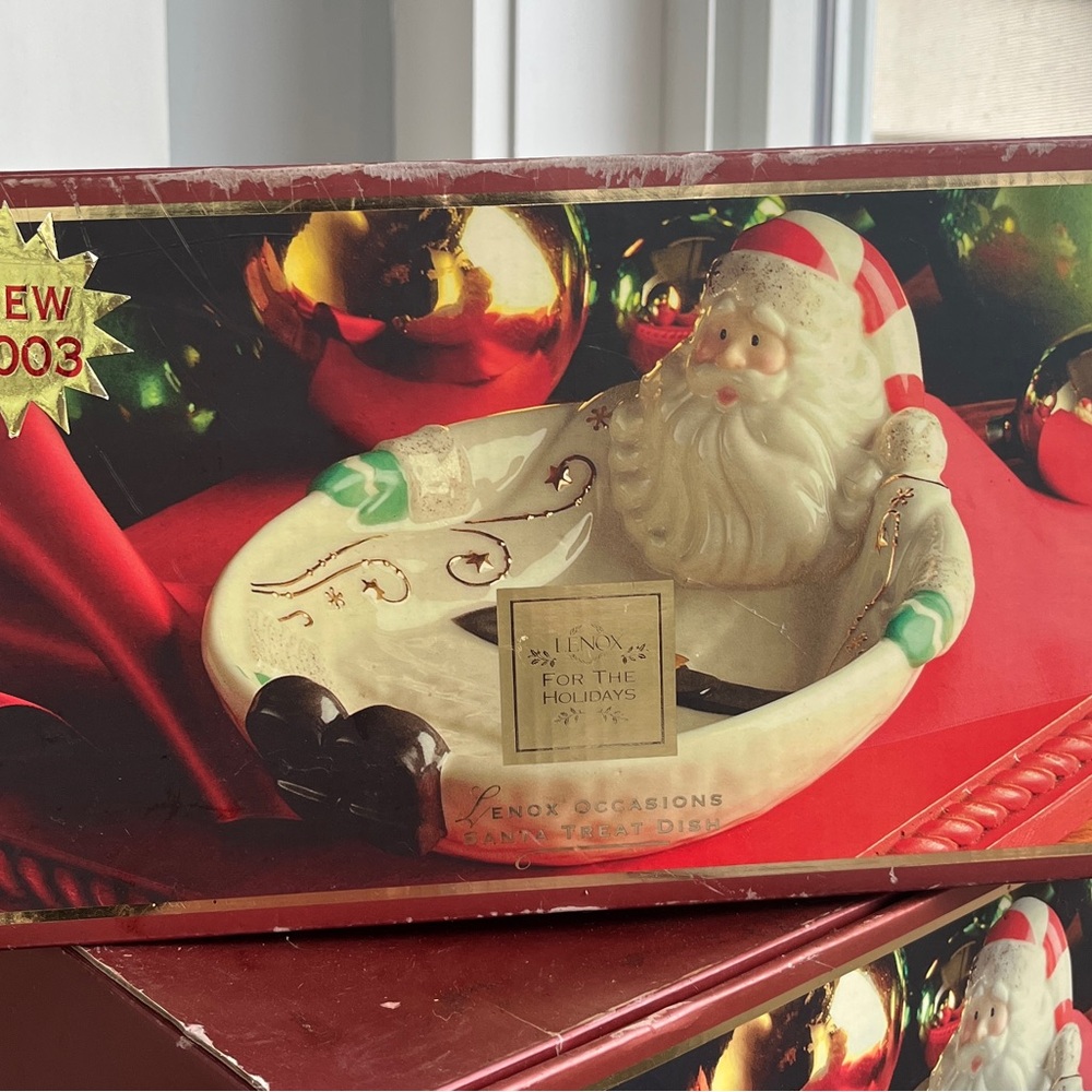 Lenox Occasions Vintage 2003 Santa Treat Dish